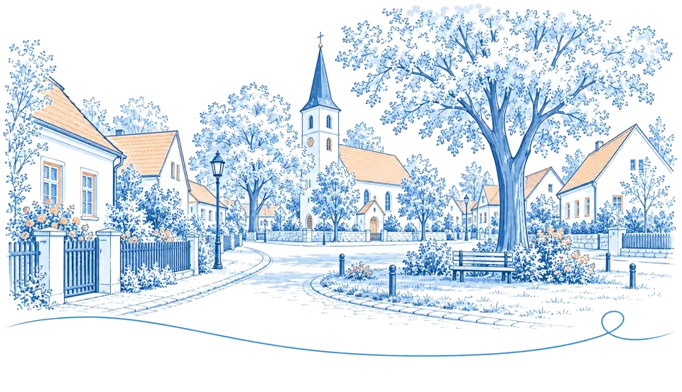 Illustration: Dorfkirche am Anger in Ahrensfelde