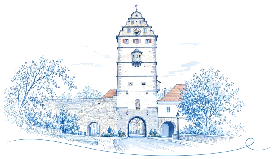 Illustration: Hohntor in Bad Neustadt an der Saale