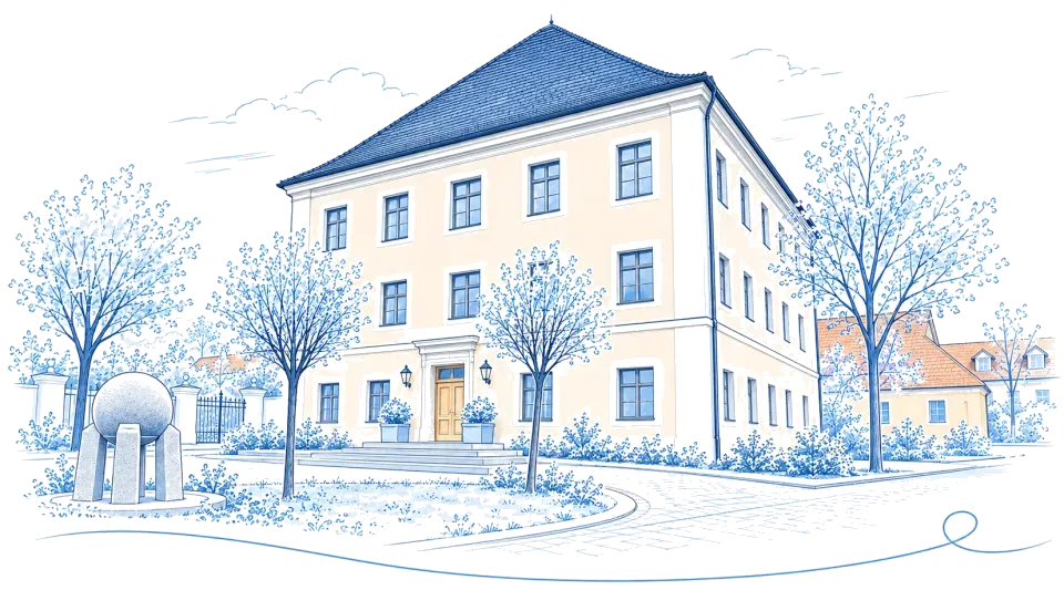 Illustration: Schloss Barbing, heute Rathaus der Gemeinde