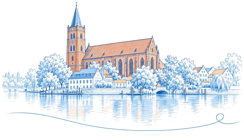 Illustration: Backsteinkirche an der Havel in Brandenburg an der Havel