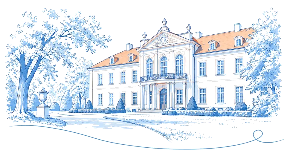 Illustration: Schloss Schönhausen mit Schlossgarten