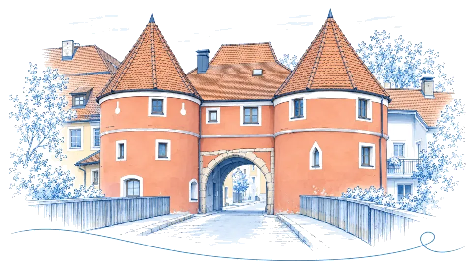 Illustration: Biertor in Cham