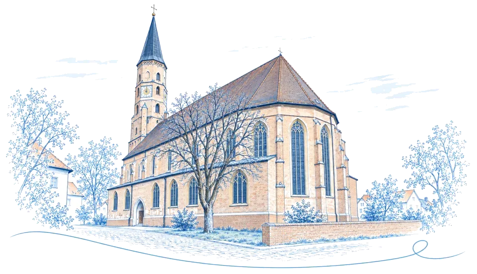 Illustration: Stadtpfarrkirche St. Johannes in Dingolfing