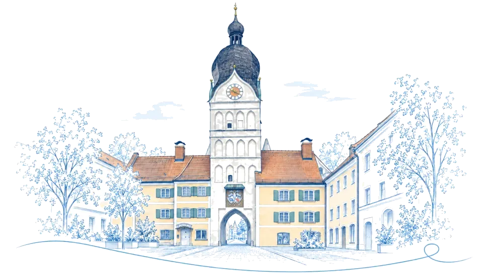 Illustration: Schöner Turm in Erding