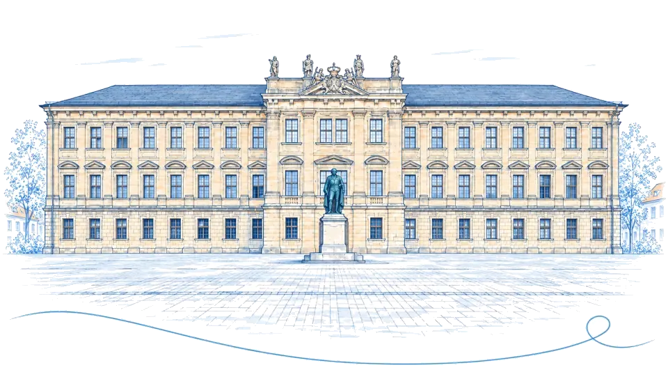 Illustration: Schloss Erlangen am Schlossplatz