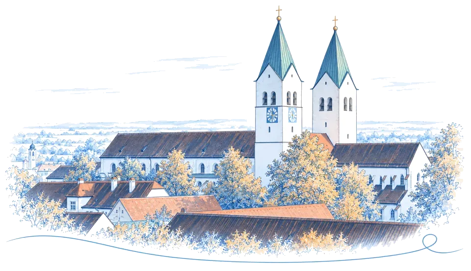 Illustration: Mariendom auf dem Domberg in Freising