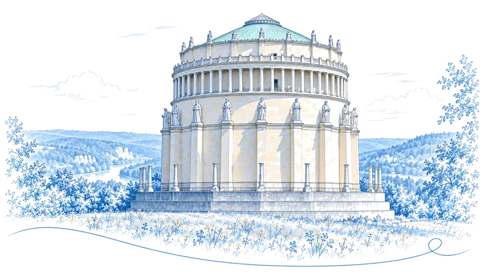 Illustration: Befreiungshalle auf dem Michelsberg in Kelheim