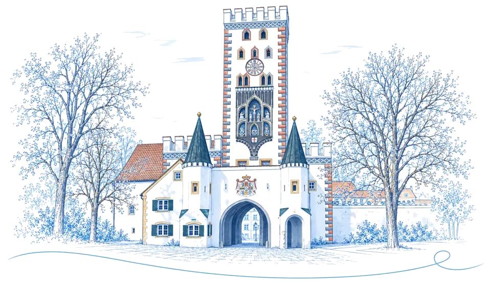 Illustration: Bayertor in Landsberg am Lech