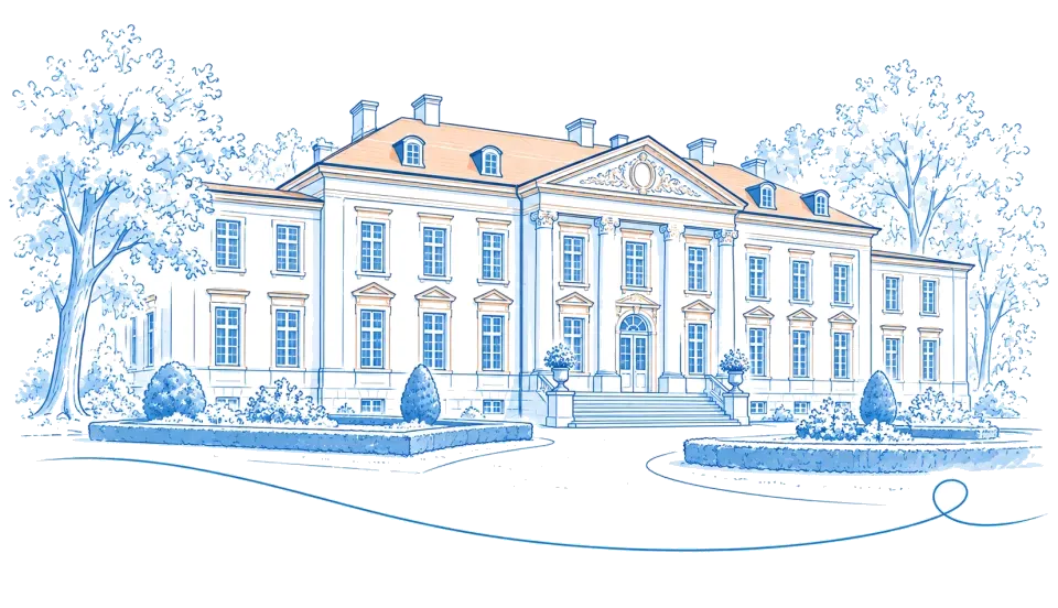 Illustration: Schloss Friedrichsfelde im Tierpark Berlin