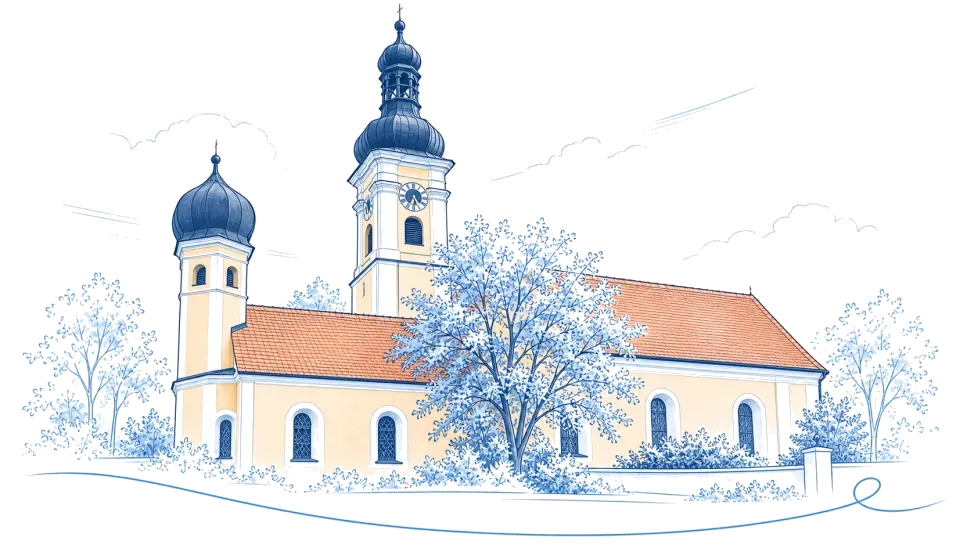 Illustration: Pfarrkirche St. Mauritius in Mintraching