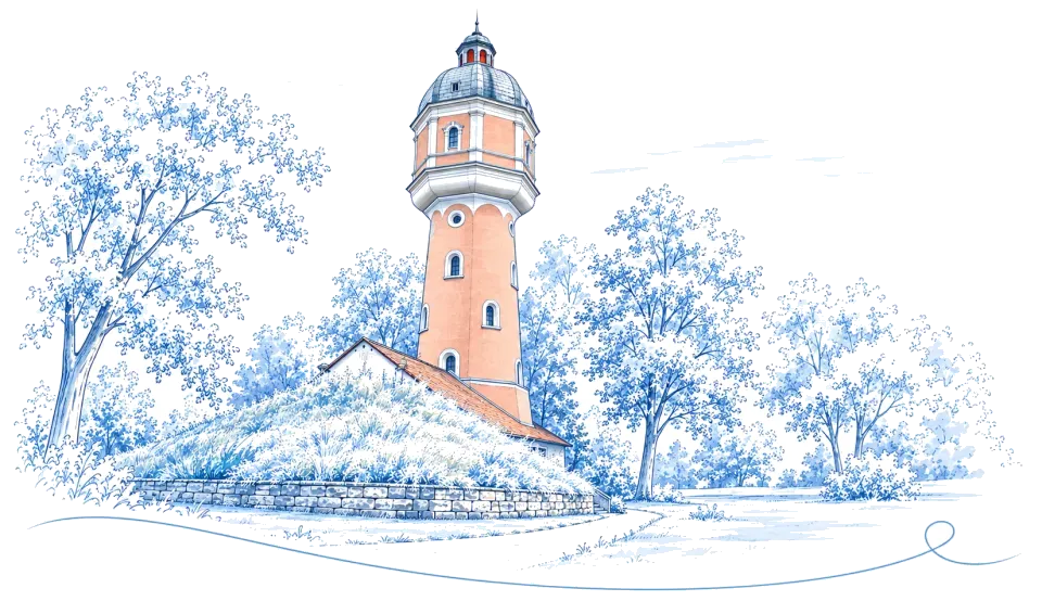 Illustration: Wasserturm in Neu-Ulm