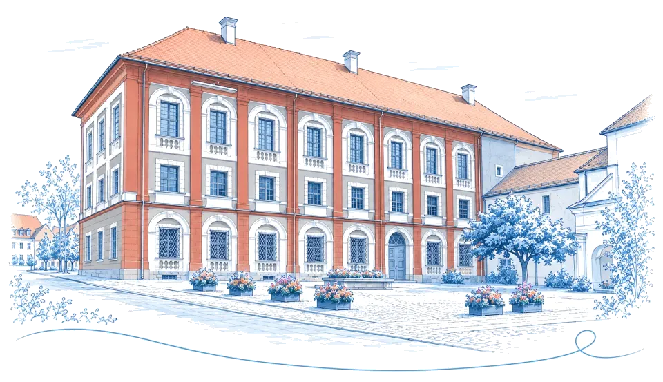 Illustration: Neues Schloss am Stadtplatz in Neustadt an der Waldnaab
