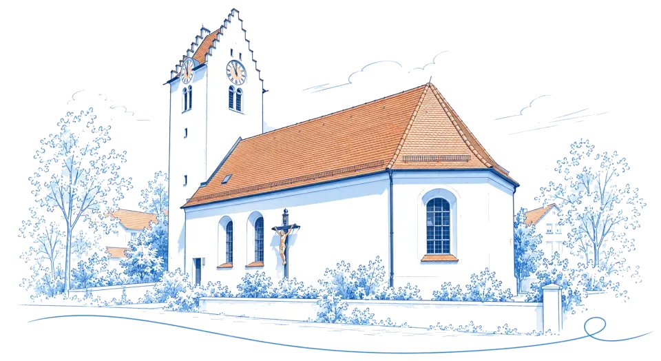 Illustration: Kirche St. Martin in Oberisling