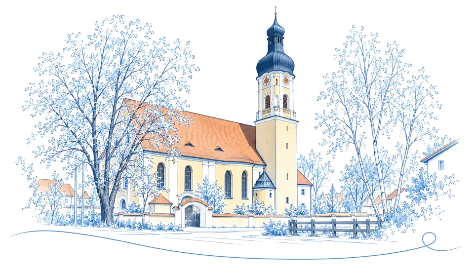 Illustration: Pfarrkirche St. Georg in Obertraubling