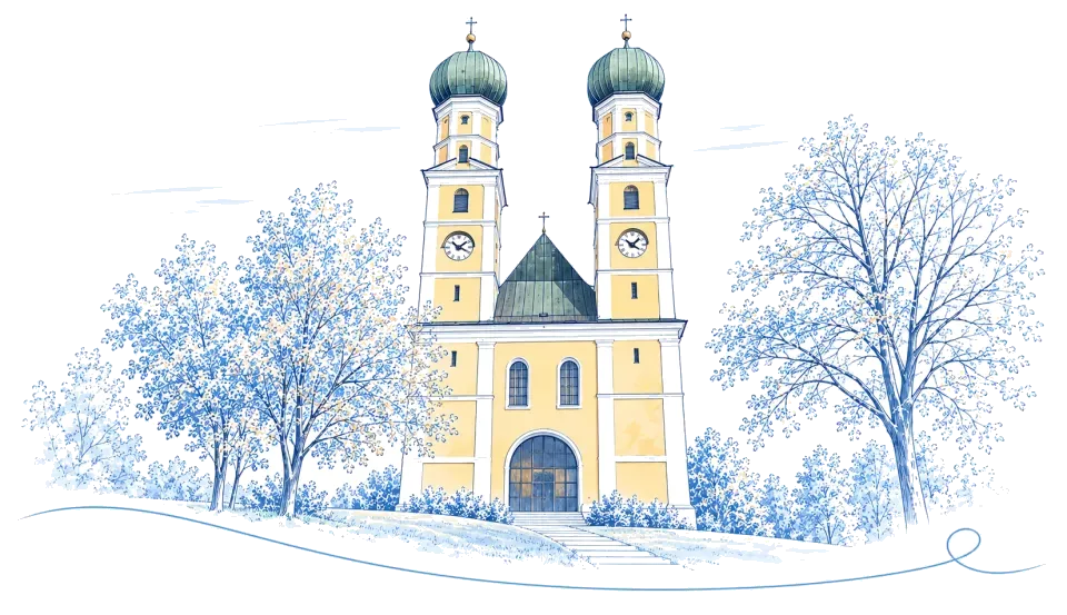 Illustration: Wallfahrtskirche auf dem Gartlberg in Pfarrkirchen