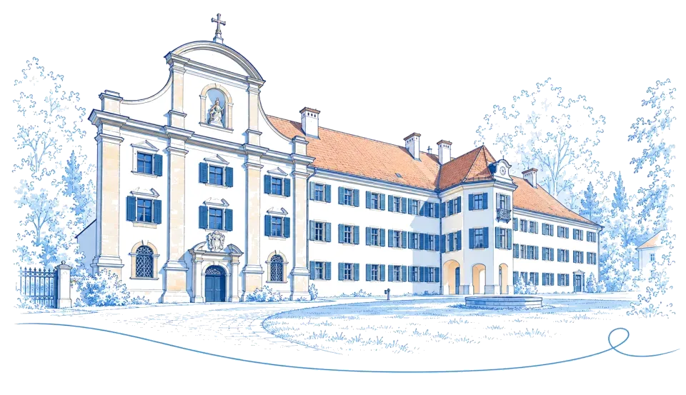 Illustration: Ehemaliges Kloster Prüfening im Regensburger Westen