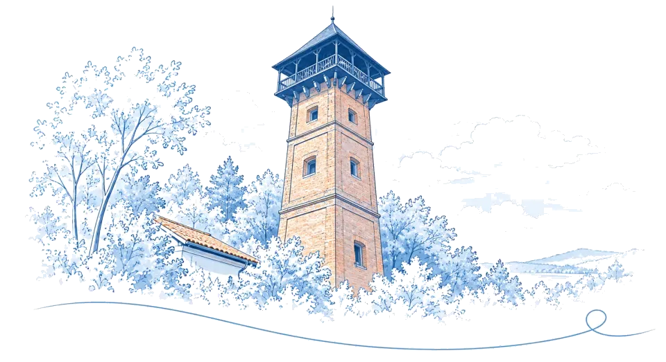 Illustration: Aussichtsturm auf dem Schlossberg in Regenstauf