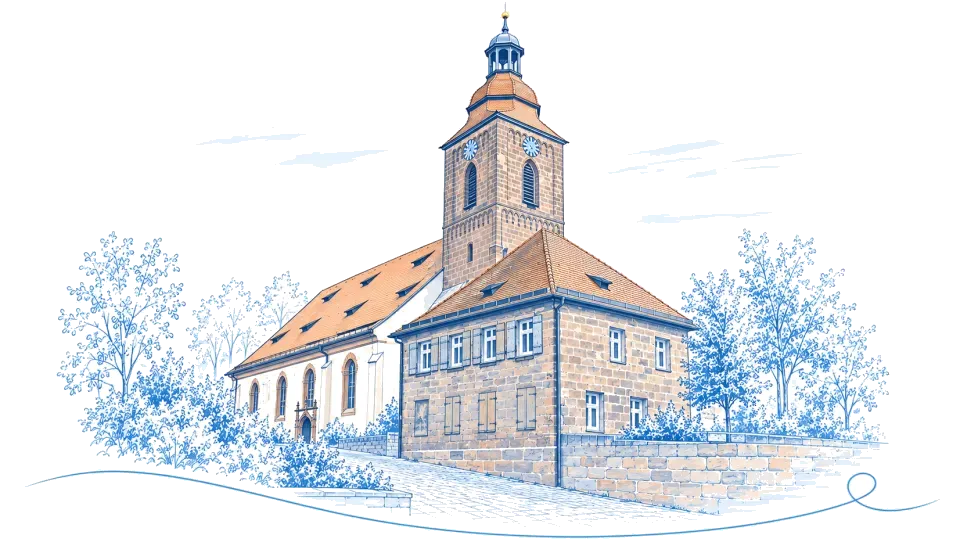 Illustration: Pfarrkirche St. Rochus in Zirndorf